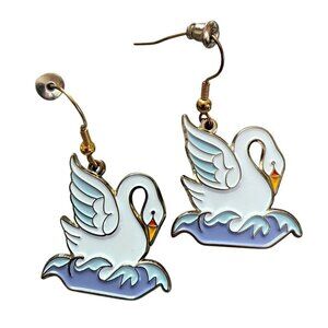 Holiday Earrings - Swans a Swimming - 12 Days of Christmas #7